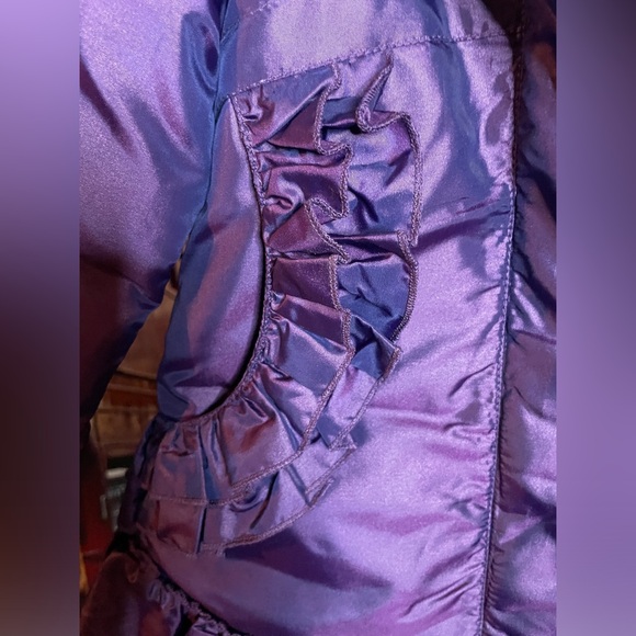 Girls Down-Filled Iridescent Purple Winter Coat - Picture 5 of 8